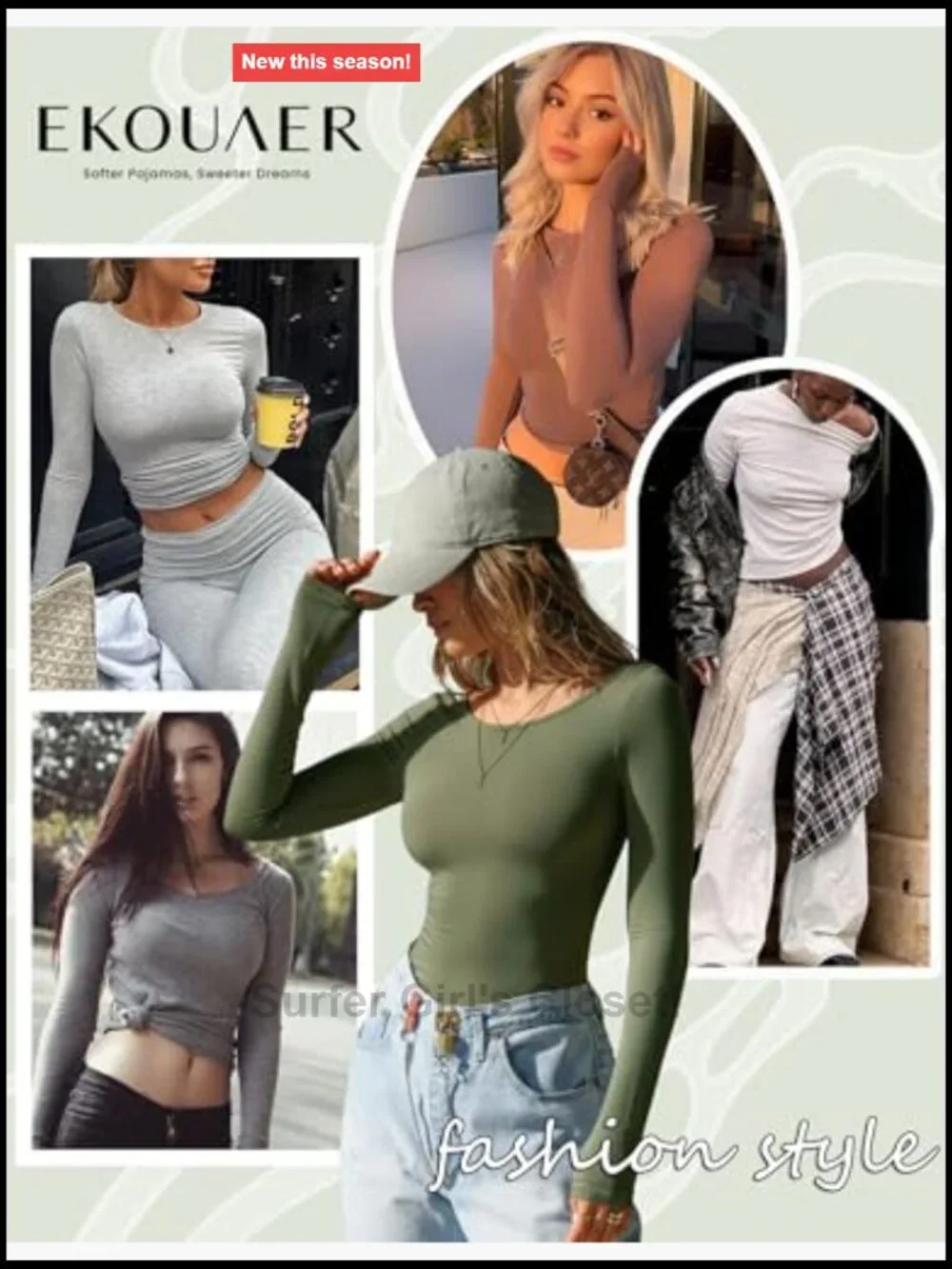 3 Pack Long Sleeve Scoop Neck Fitted Tops Thermal Undershirt Base Layer Tee